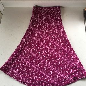 Loft purple pink Ikat skater stretchy skirt
